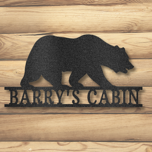 Custom Bear Monogram - Steel Sign