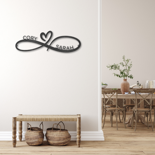 Infinity Couples Monogram - Steel Sign