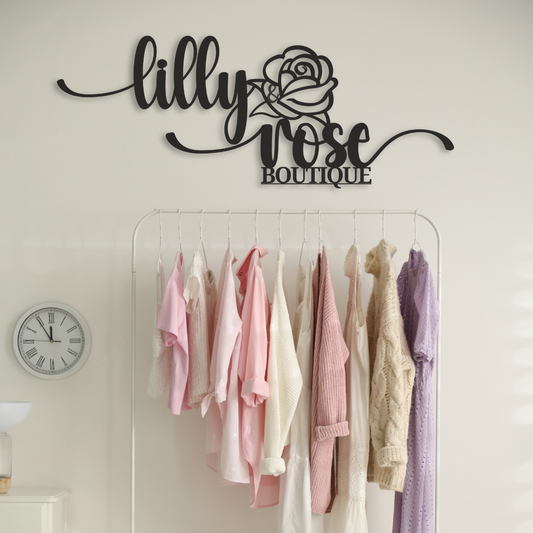 Lilly and Rose Boutique - Custom Store Sign