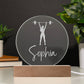 Custom Engraved Light-Up Acrylic - Girls Weightlifting