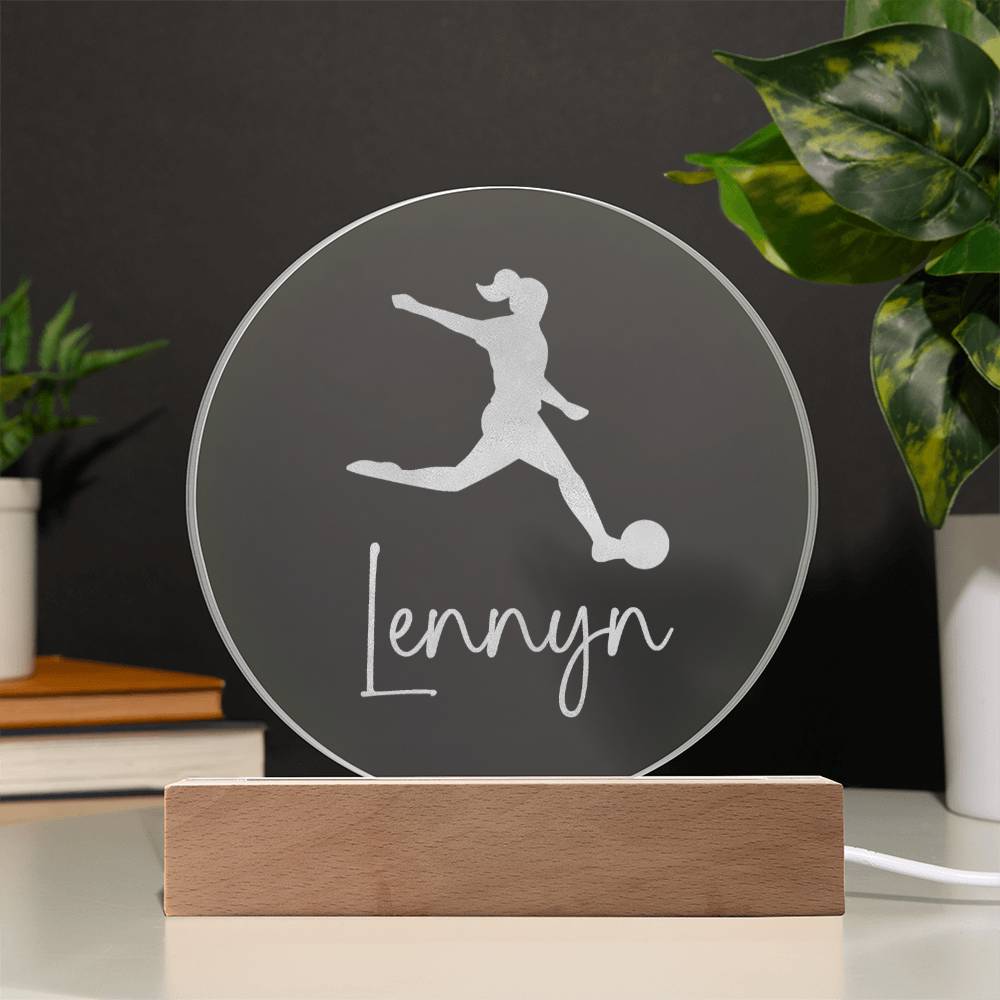 Custom Engraved Light-Up Acrylic - Girls Soccer