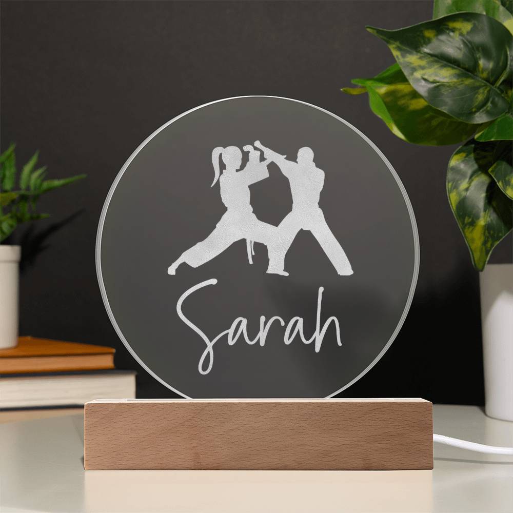 Custom Engraved Light-Up Acrylic - Girls Martial Arts