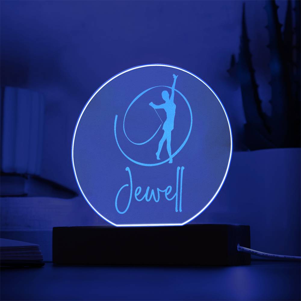 Custom Engraved Light-Up Acrylic - Girls Ribbon Dancing