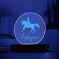 Custom Engraved Light-Up Acrylic - Girls Horseback Riding