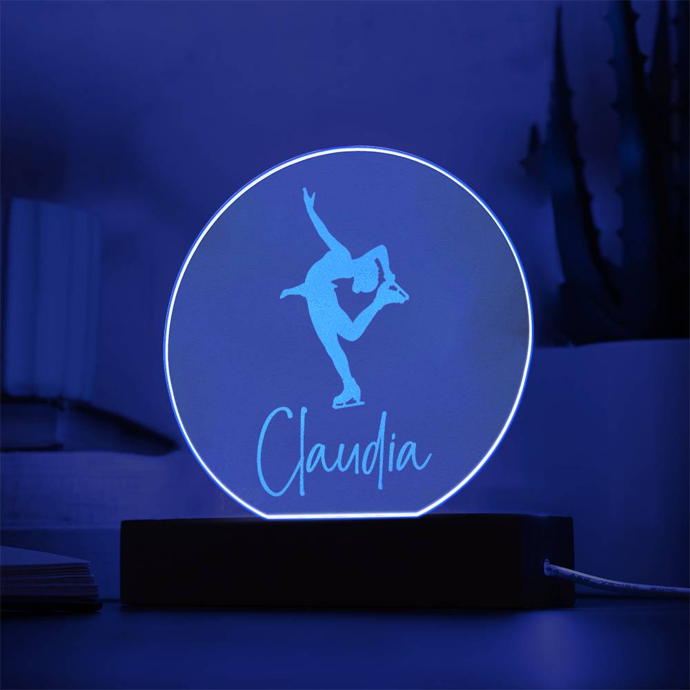 Custom Engraved Light-Up Acrylic - Girls Figure Skating