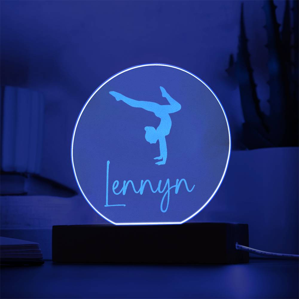 Custom Engraved Light-Up Acrylic - Girls Gymnastics