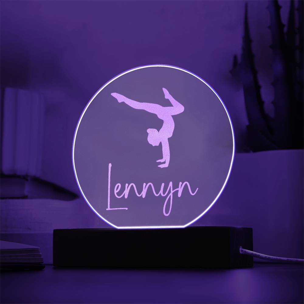 Custom Engraved Light-Up Acrylic - Girls Gymnastics