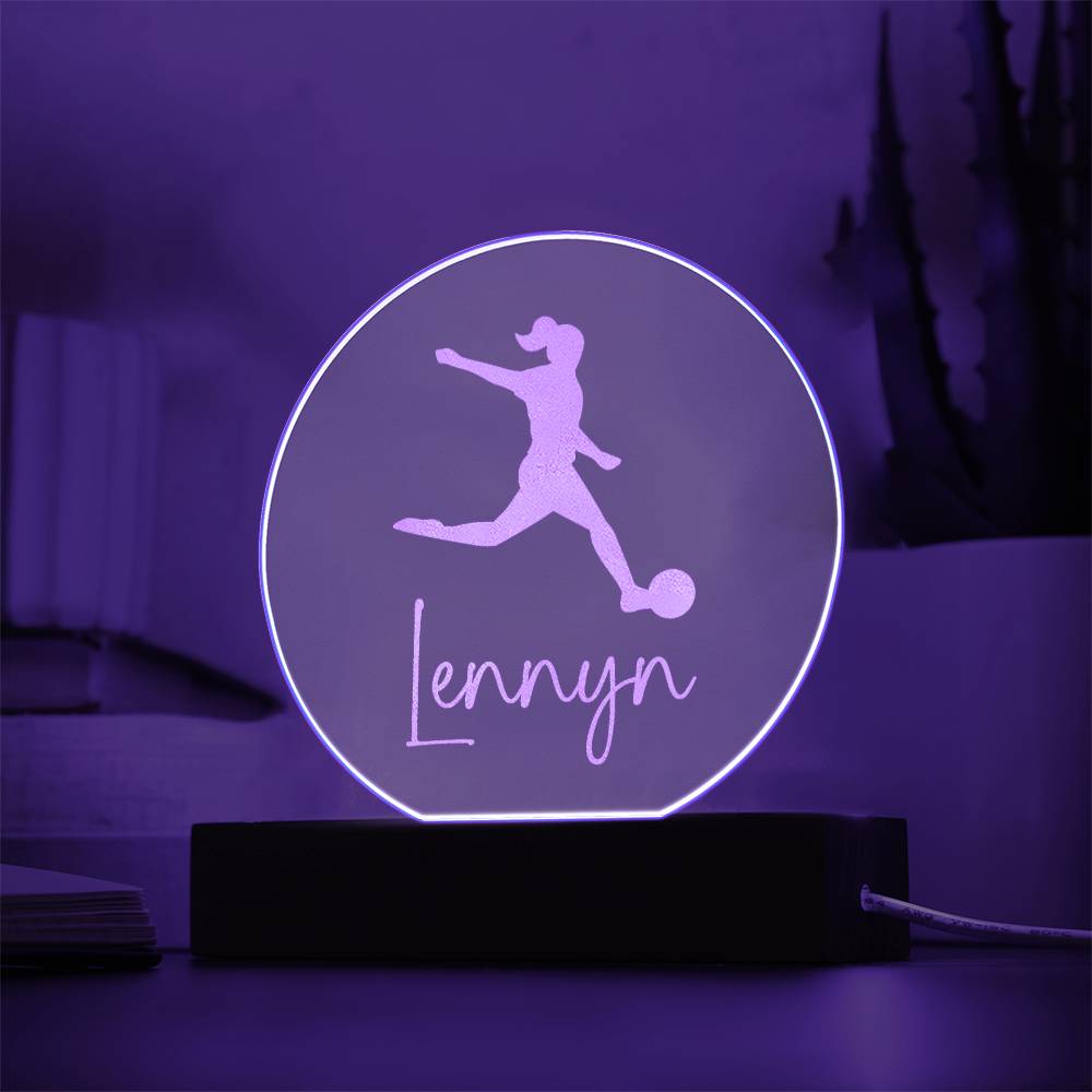 Custom Engraved Light-Up Acrylic - Girls Soccer