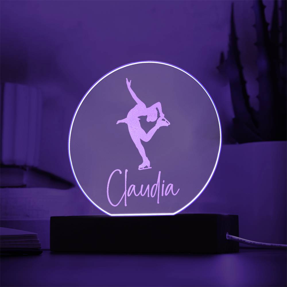 Custom Engraved Light-Up Acrylic - Girls Figure Skating