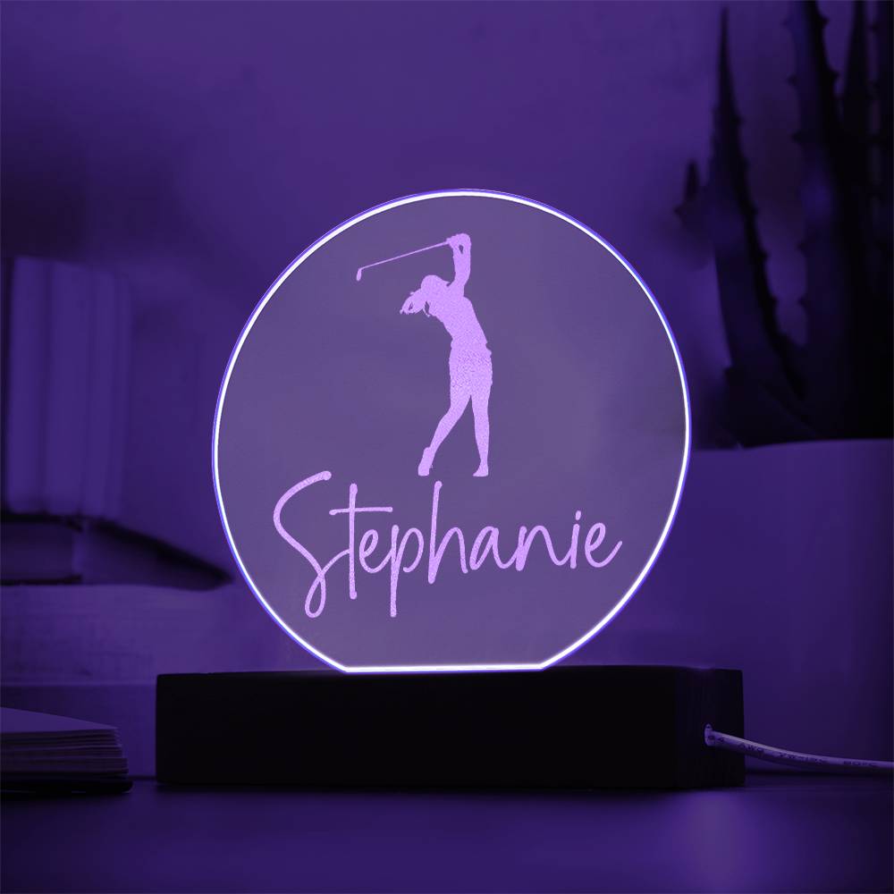 Custom Engraved Light-Up Acrylic - Girls Golf