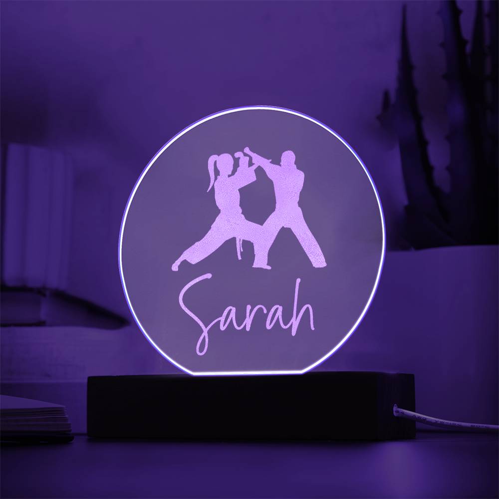 Custom Engraved Light-Up Acrylic - Girls Martial Arts