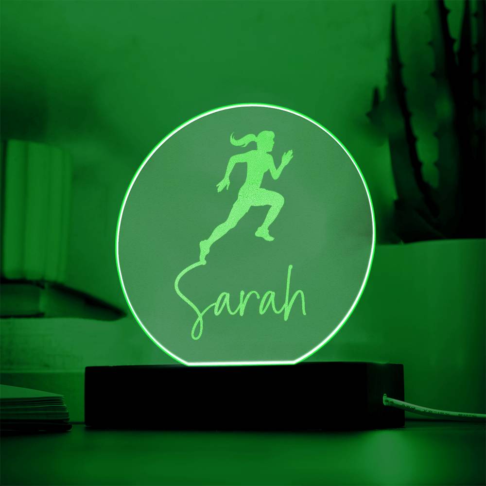 Custom Engraved Light-Up Acrylic - Girls Track / Cross Country Running