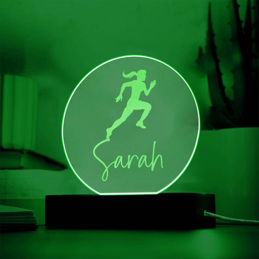 Custom Engraved Light-Up Acrylic - Girls Track / Cross Country Running