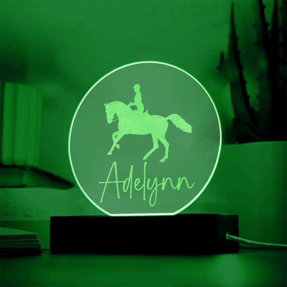 Custom Engraved Light-Up Acrylic - Girls Horseback Riding