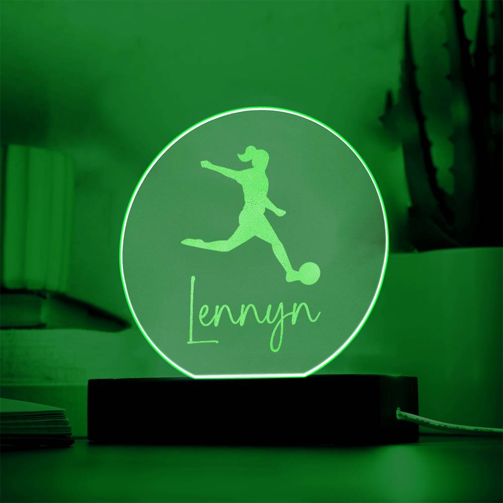 Custom Engraved Light-Up Acrylic - Girls Soccer