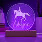 Custom Engraved Light-Up Acrylic - Girls Horseback Riding