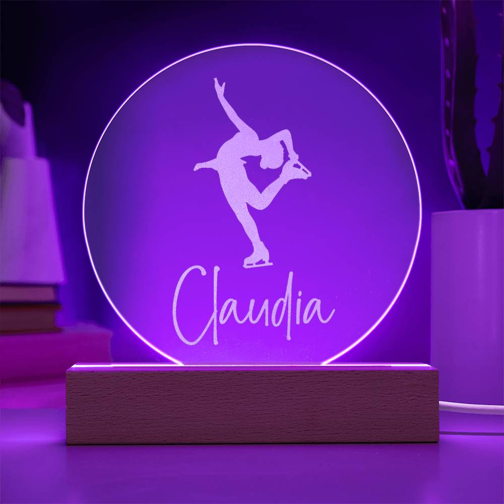 Custom Engraved Light-Up Acrylic - Girls Figure Skating