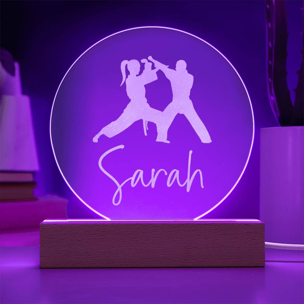 Custom Engraved Light-Up Acrylic - Girls Martial Arts