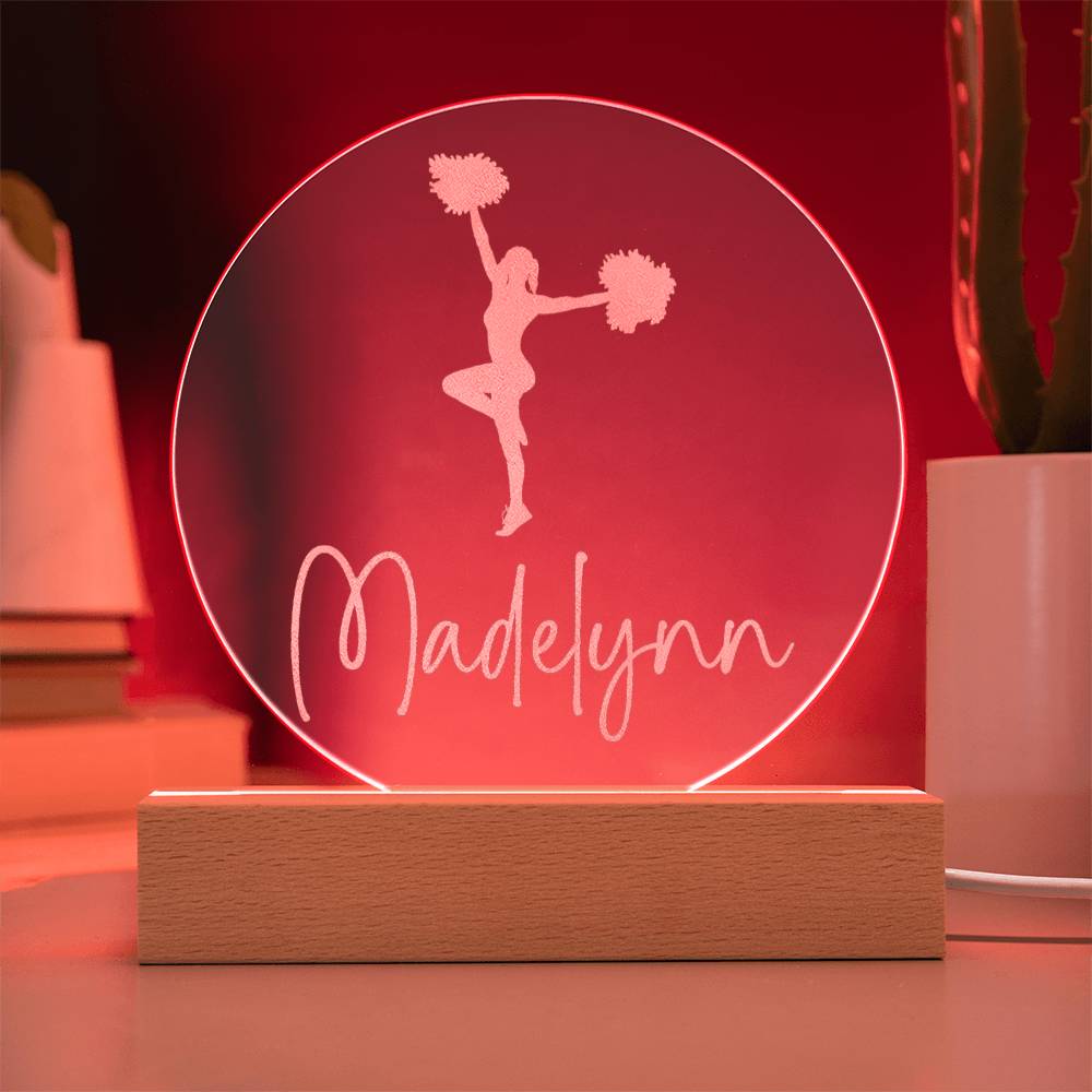 Custom Engraved Light-Up Acrylic - Girls Cheerleading