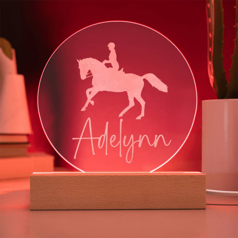 Custom Engraved Light-Up Acrylic - Girls Horseback Riding