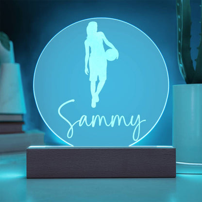 Custom Engraved Light-Up Acrylic - Girls Basketball