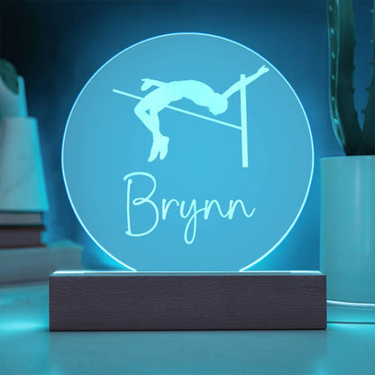 Custom Engraved Light-Up Acrylic - Girls Pole Vaulting