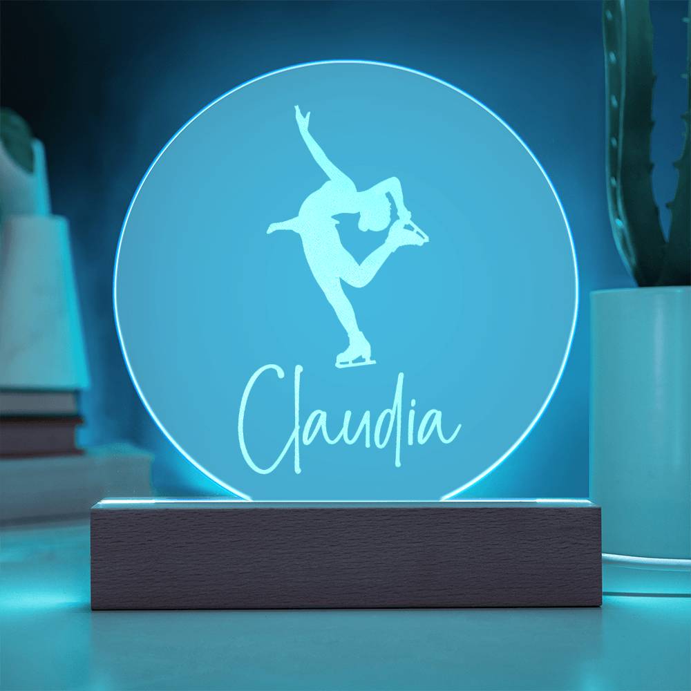 Custom Engraved Light-Up Acrylic - Girls Figure Skating