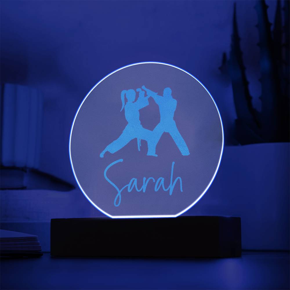 Custom Engraved Light-Up Acrylic - Girls Martial Arts