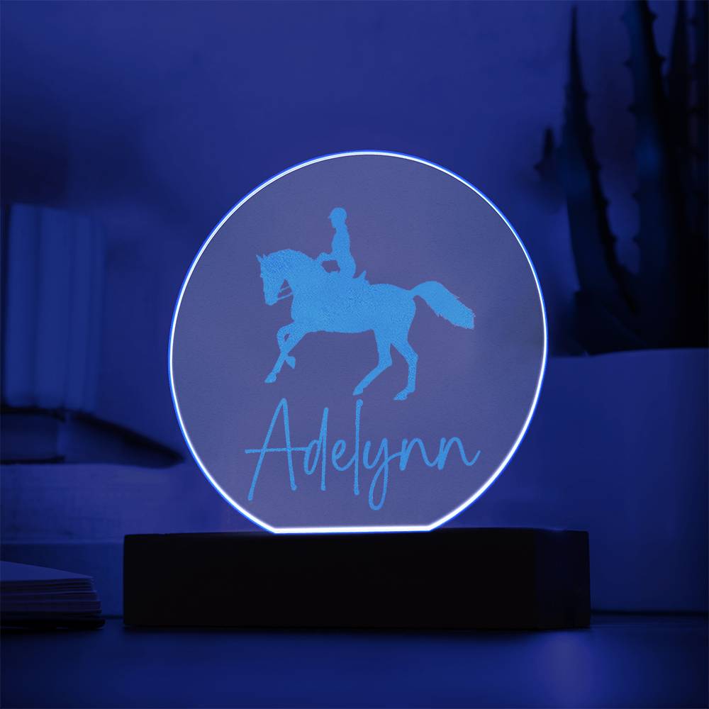 Custom Engraved Light-Up Acrylic - Girls Horseback Riding