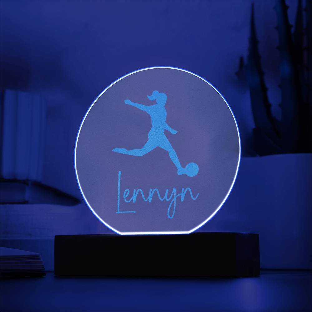 Custom Engraved Light-Up Acrylic - Girls Soccer