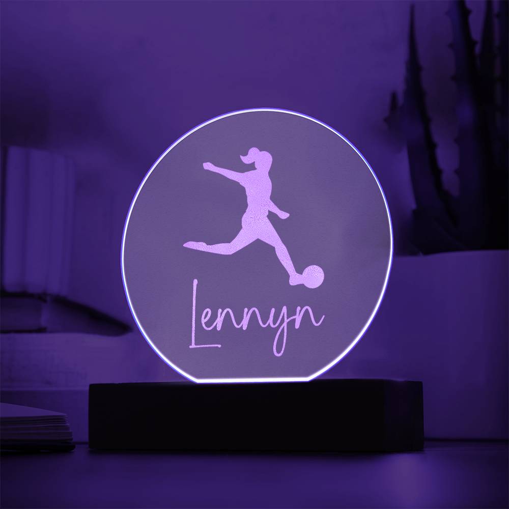 Custom Engraved Light-Up Acrylic - Girls Soccer