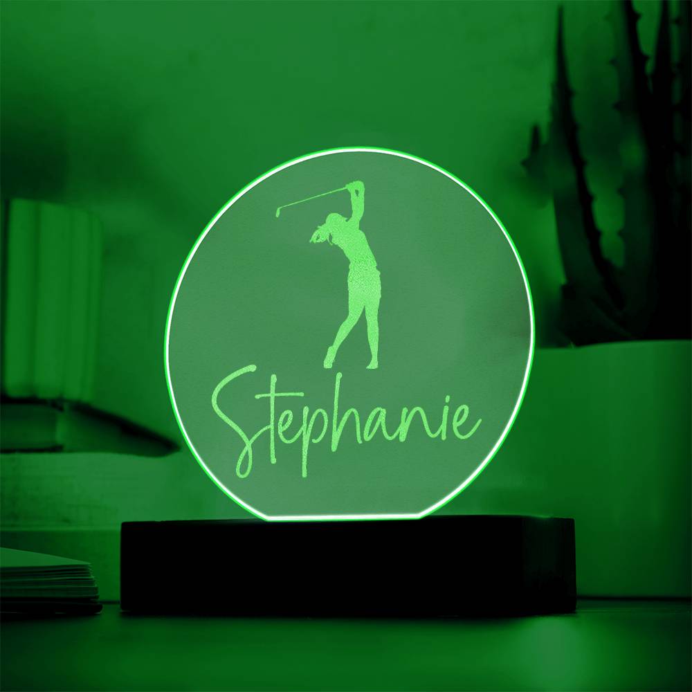 Custom Engraved Light-Up Acrylic - Girls Golf