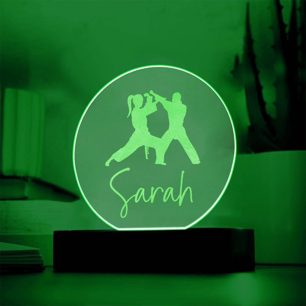 Custom Engraved Light-Up Acrylic - Girls Martial Arts