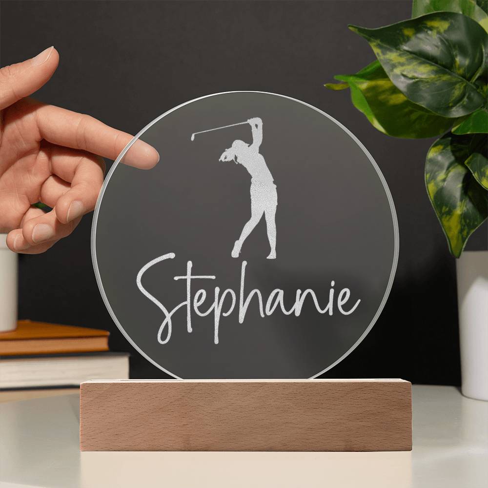 Custom Engraved Light-Up Acrylic - Girls Golf