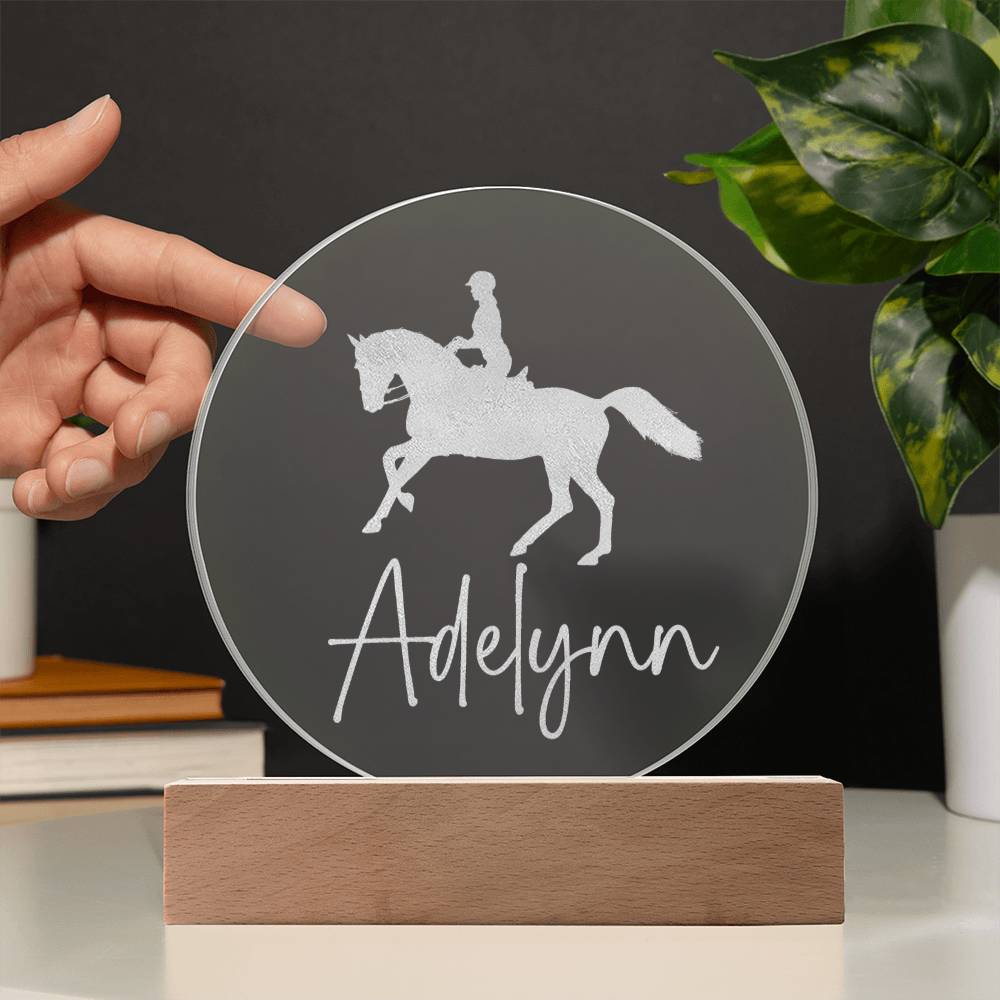 Custom Engraved Light-Up Acrylic - Girls Horseback Riding