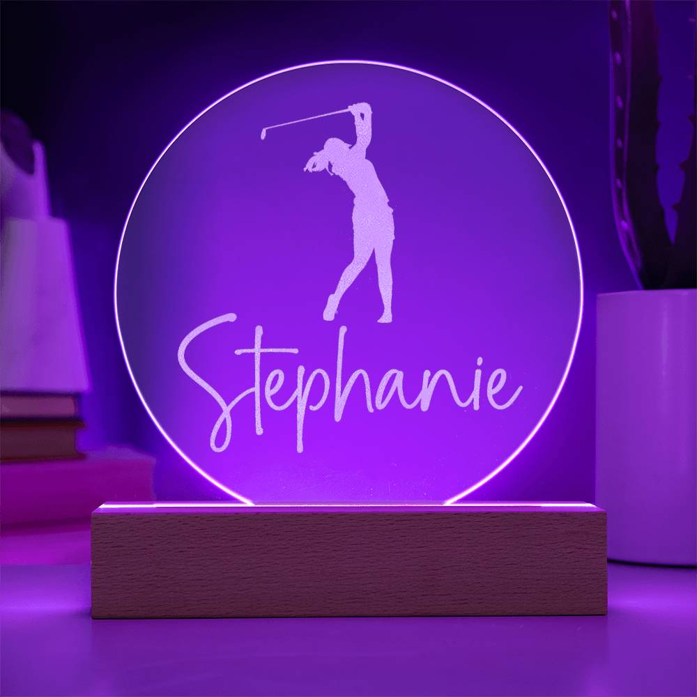 Custom Engraved Light-Up Acrylic - Girls Golf