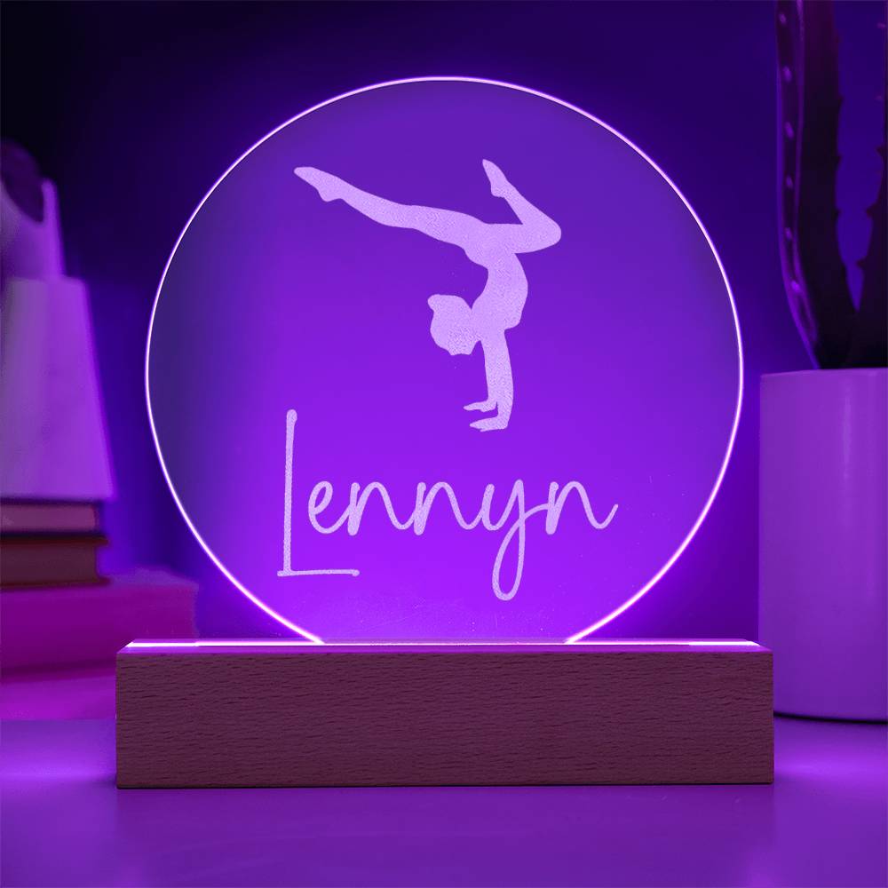 Custom Engraved Light-Up Acrylic - Girls Gymnastics