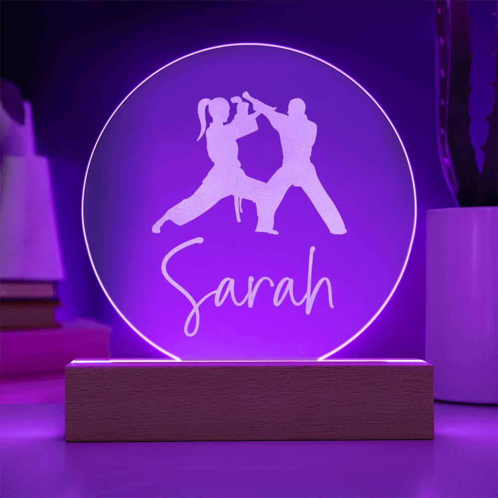 Custom Engraved Light-Up Acrylic - Girls Martial Arts