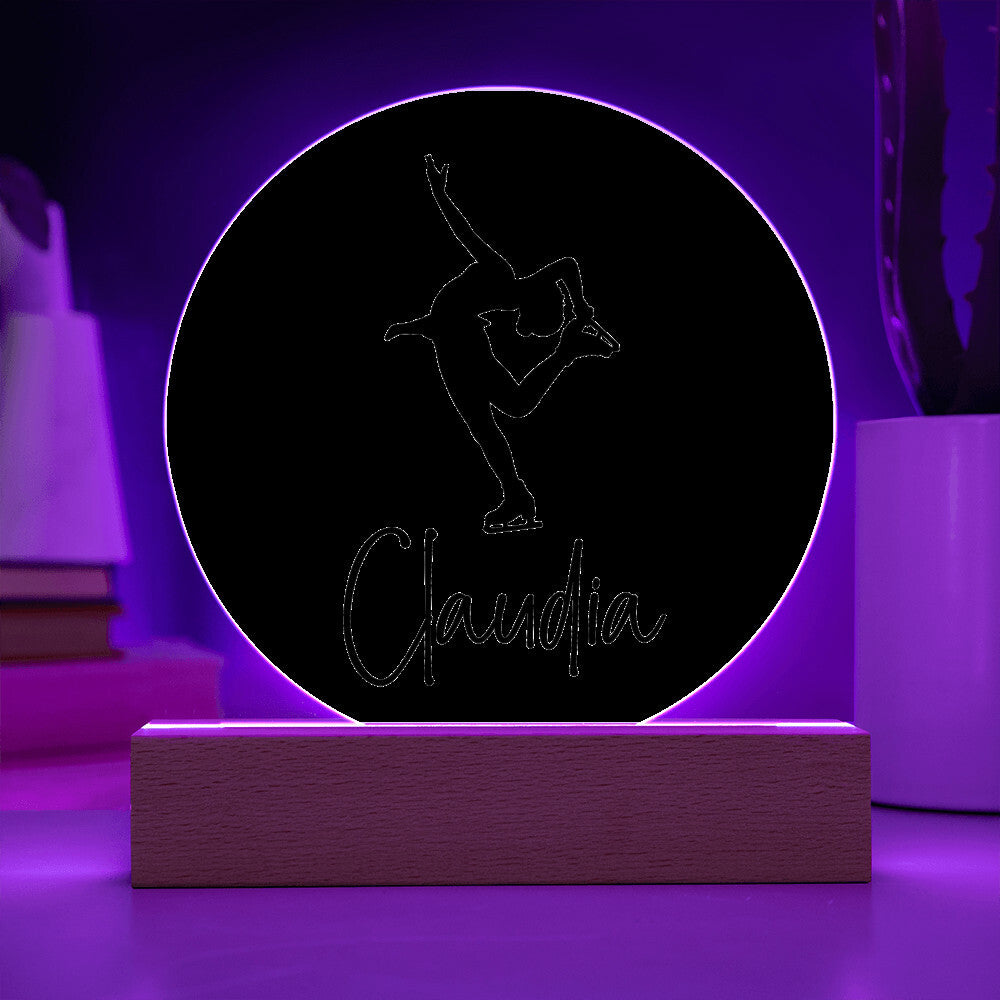 Custom Engraved Light-Up Acrylic - Girls Figure Skating