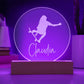 Custom Engraved Light-Up Acrylic - Girls Skateboarding