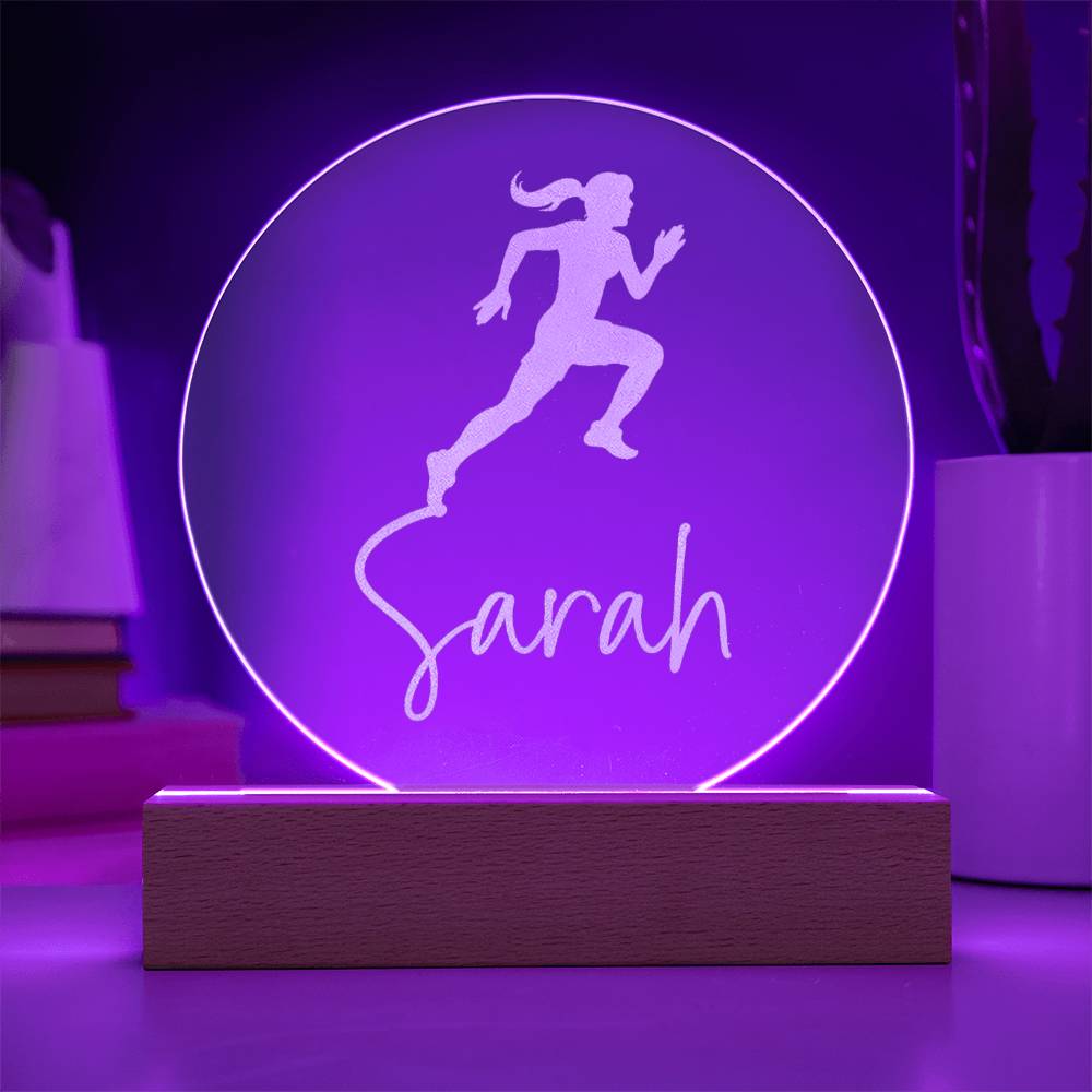 Custom Engraved Light-Up Acrylic - Girls Track / Cross Country Running