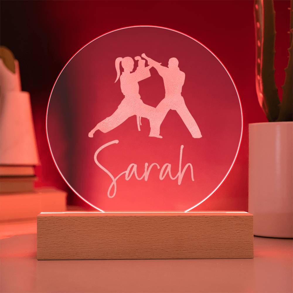 Custom Engraved Light-Up Acrylic - Girls Martial Arts