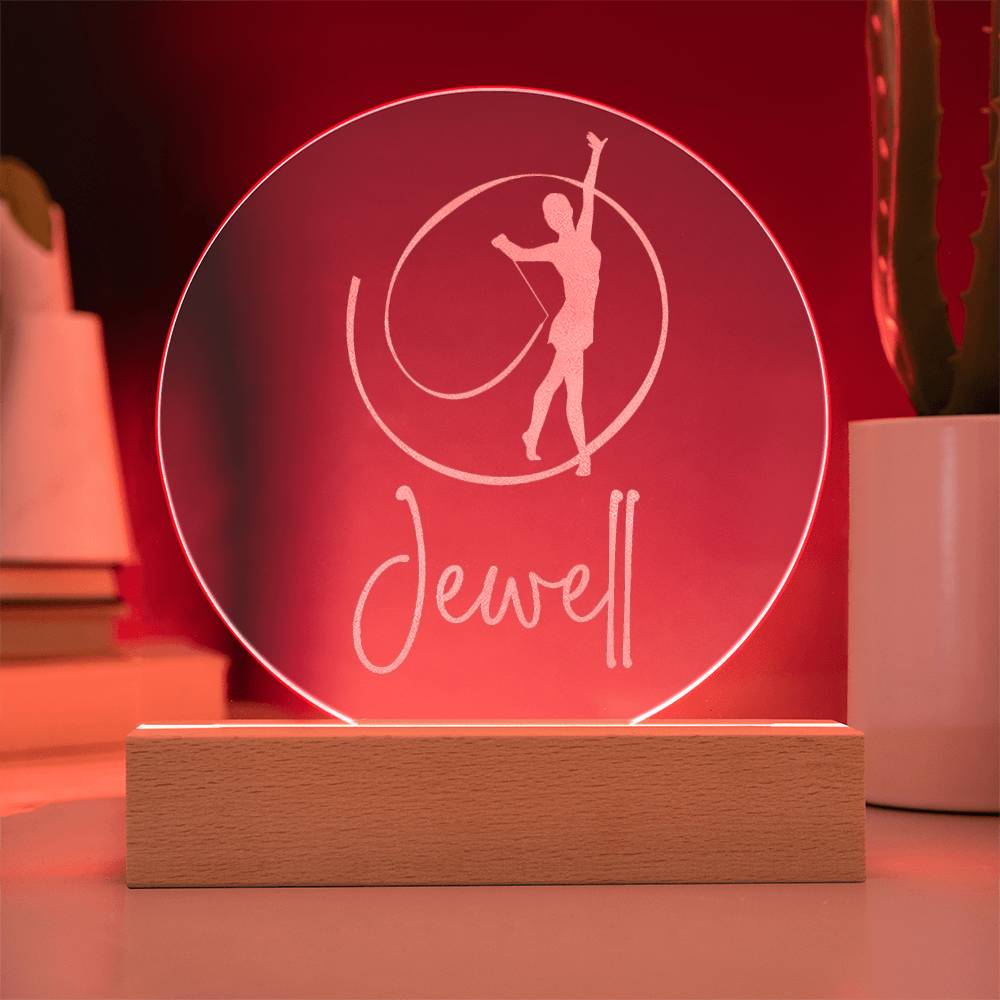 Custom Engraved Light-Up Acrylic - Girls Ribbon Dancing