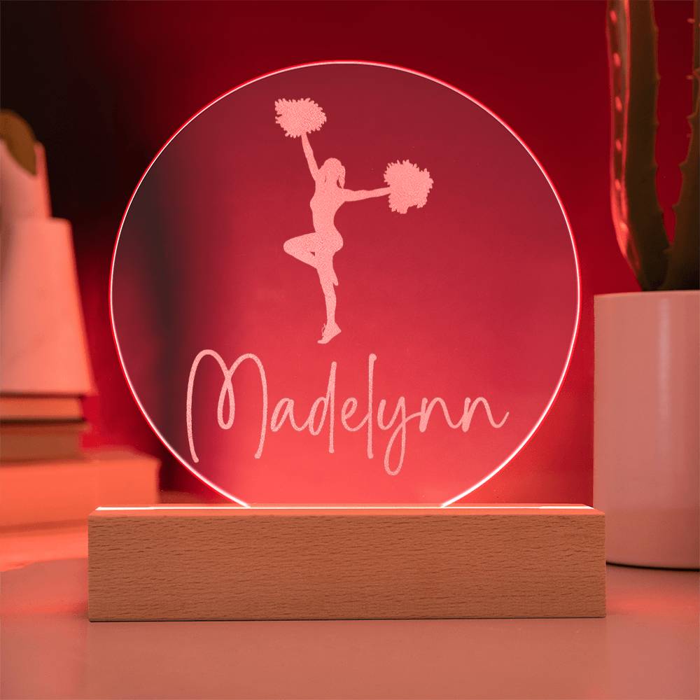 Custom Engraved Light-Up Acrylic - Girls Cheerleading