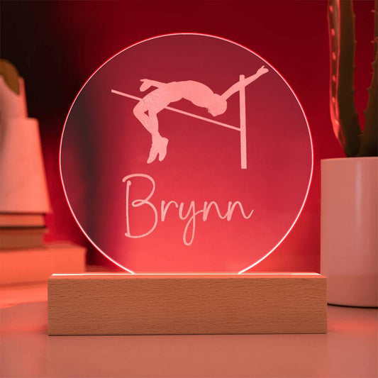 Custom Engraved Light-Up Acrylic - Girls Pole Vaulting