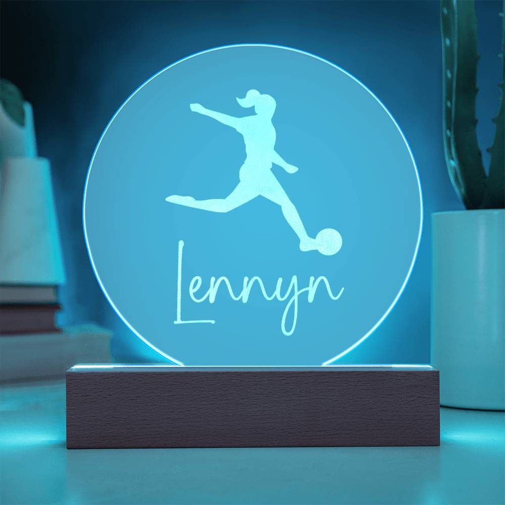 Custom Engraved Light-Up Acrylic - Girls Soccer