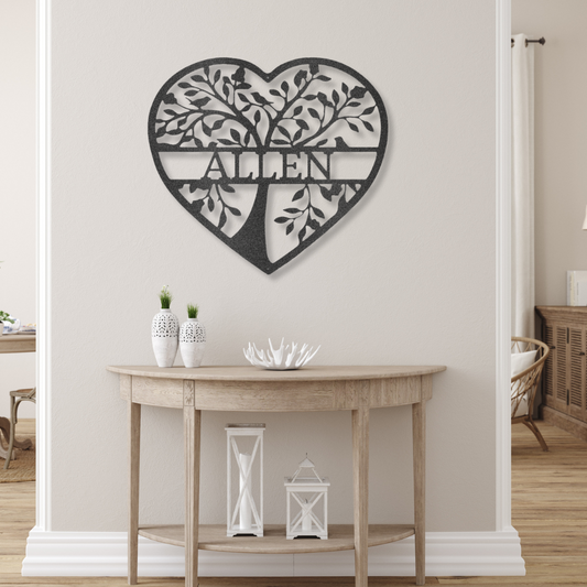 Loving Family Tree Monogram - Steel Sign